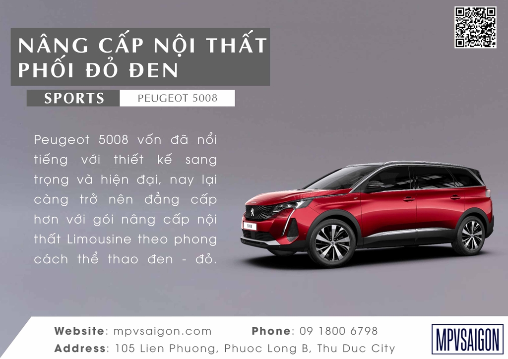 PEUGEOT 5008 – BROCHURE  NÂNG CẤP NỘI THẤT ĐEN - ĐỎ THỂ THAO