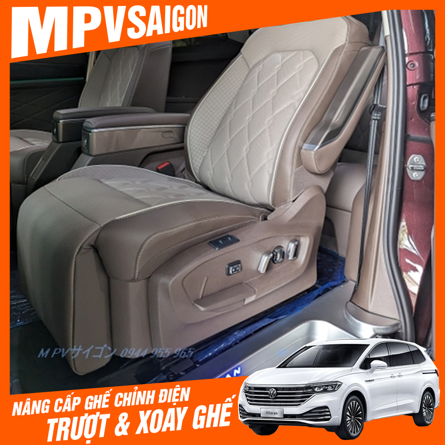 Volkswagen Viloran độ ghế chỉnh điện trượt điện tự động và xoay ghế