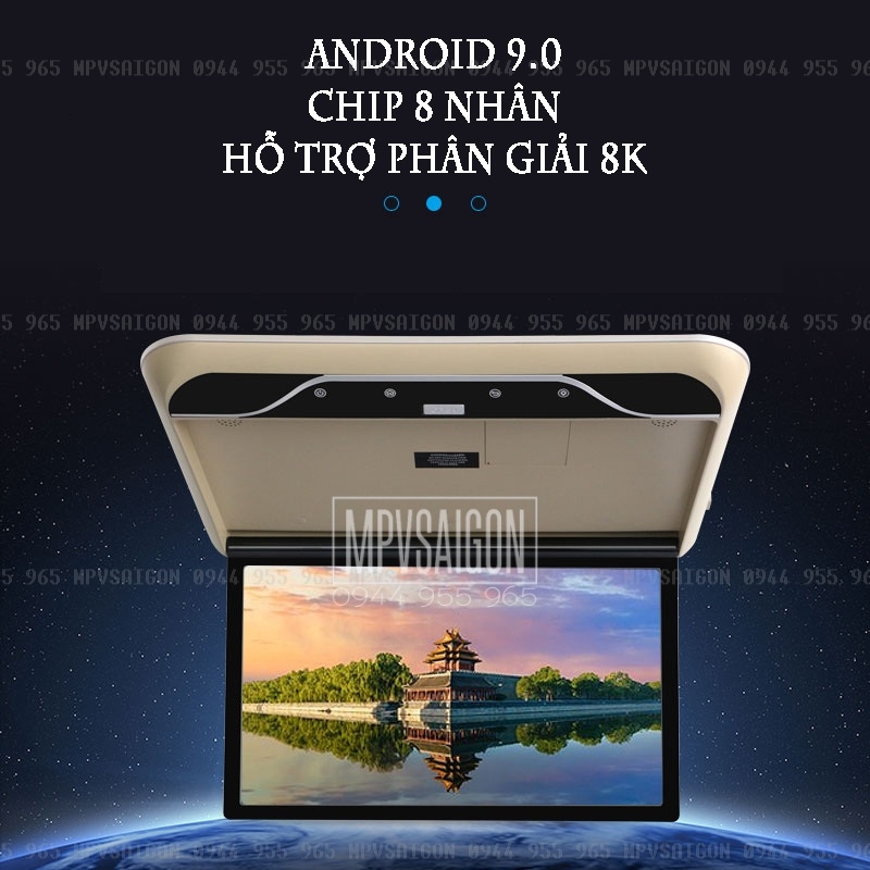 TV Màn hình android gập trần ốp trần xe 19 inch: báo giá mới nhất