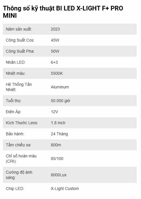 BI LED X-LIGHT F+ PRO MINI