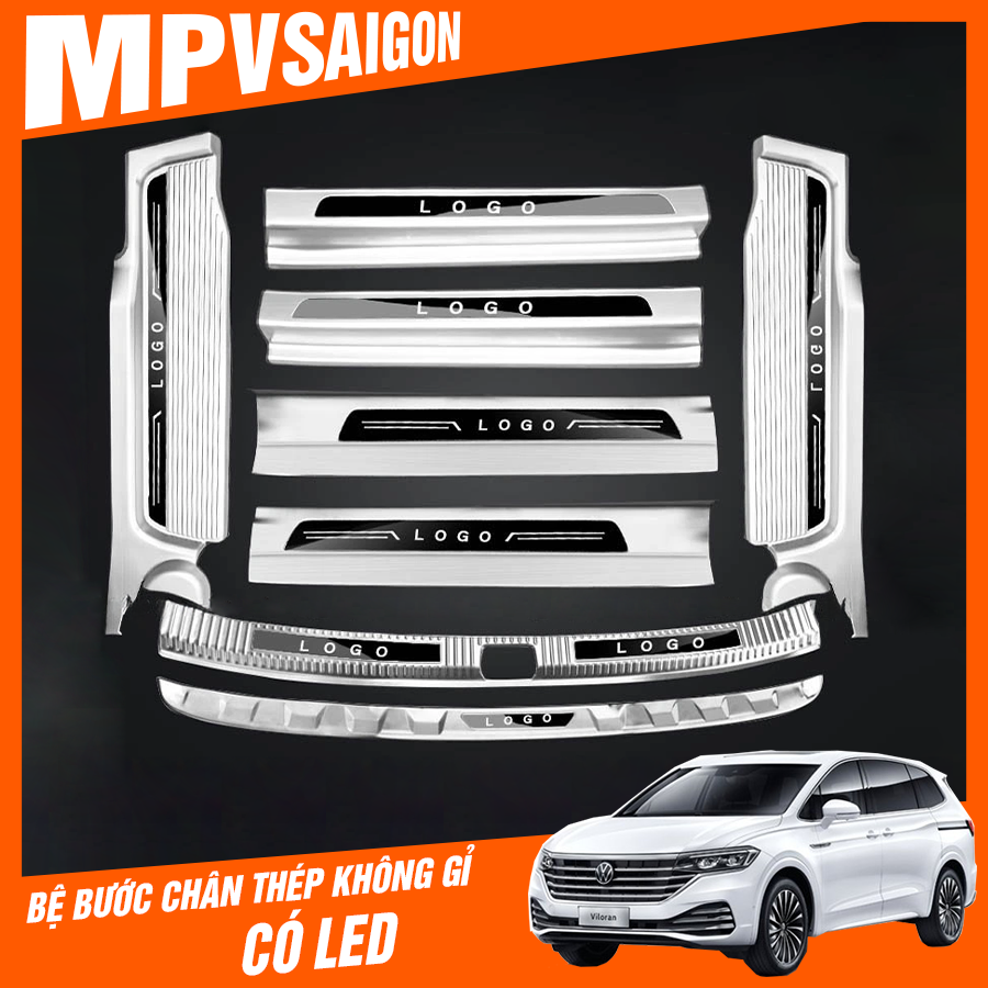 Bệ bước chân thép không gỉ có LED Volkswagen Viloran