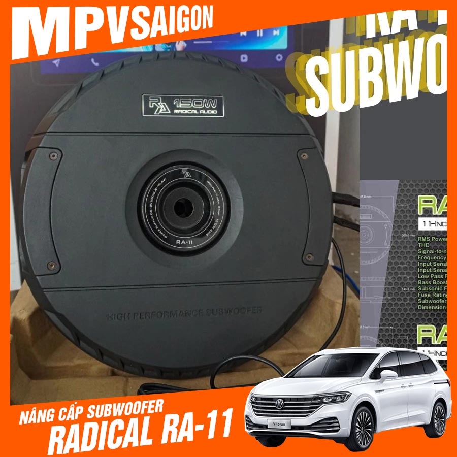 LOA SUB WOOFER đặt hốc bánh sơ cua RADICAL RA-11: nhỏ gọn mà uy lực