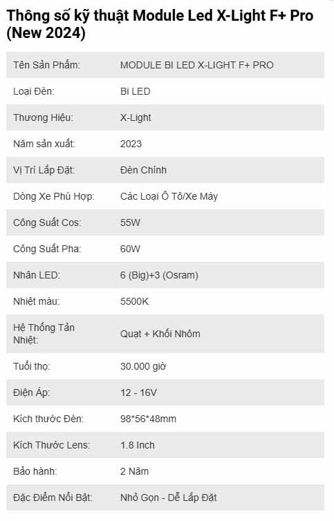 Module Led X-Light F+ Pro (New 2024)