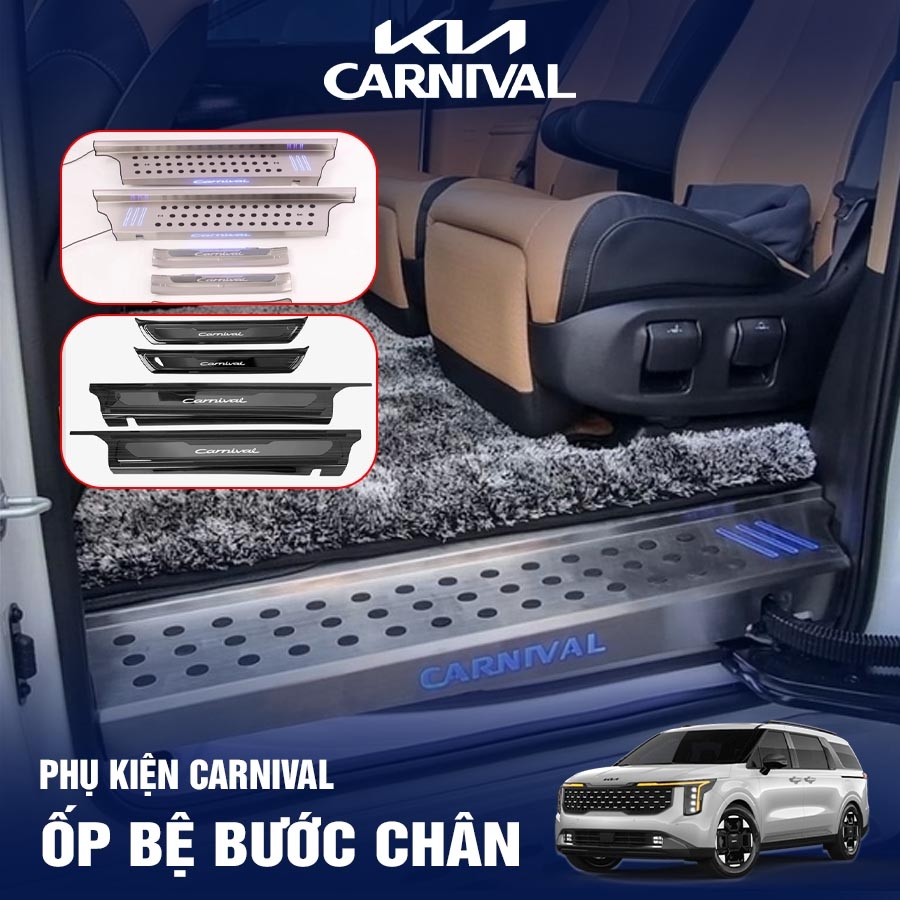 Ốp bệ bước chân ốp bậc lên xuống KIA Carnival 2024 2025 7 chỗ 8 chỗ