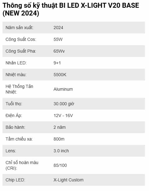 BI LED X-LIGHT V20 BASE (NEW 2024)
