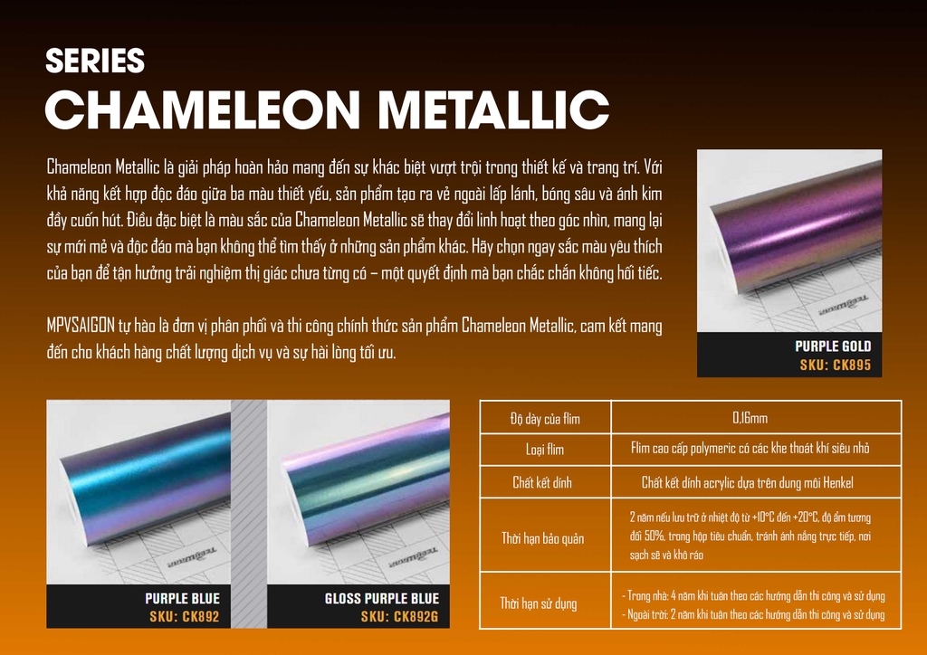 BẢNG MÀU WRAP XE TECKWRAP MỸ TẠI MPVSAIGON