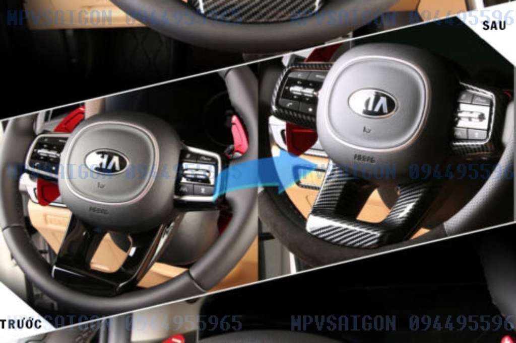 Kia Carnival 2024 độ vô lăng carbon: kinh nghiệm và báo giá