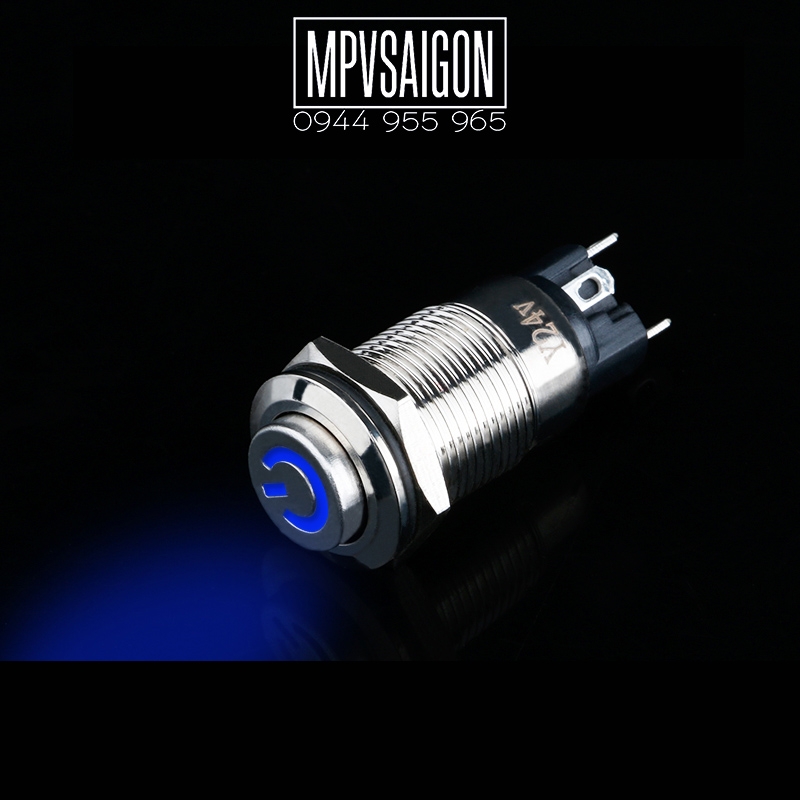 Công tắc 12mm LED nguồn nhấn nhả chân hàn