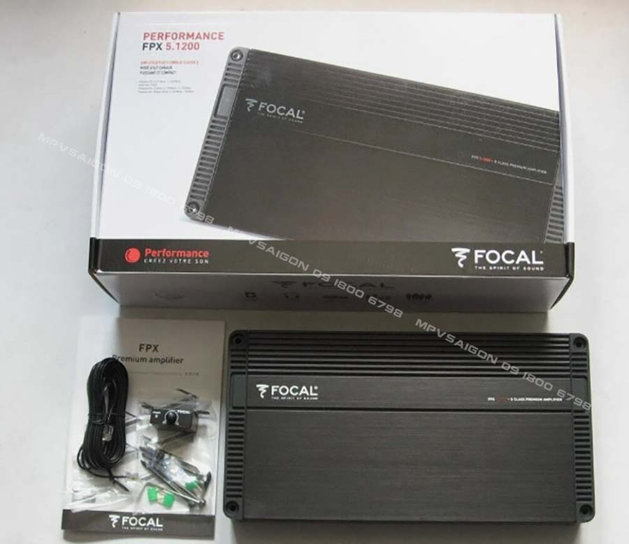 Amply 5 kênh FPX 5.1200 Focal 4Ω - 4x75W RMS + 1x420W RMS