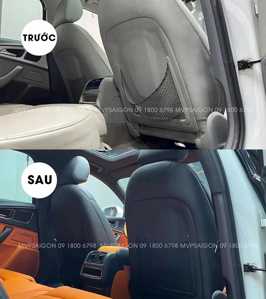 AUDI A6 bọc da đổi màu nội thất cam Hermes