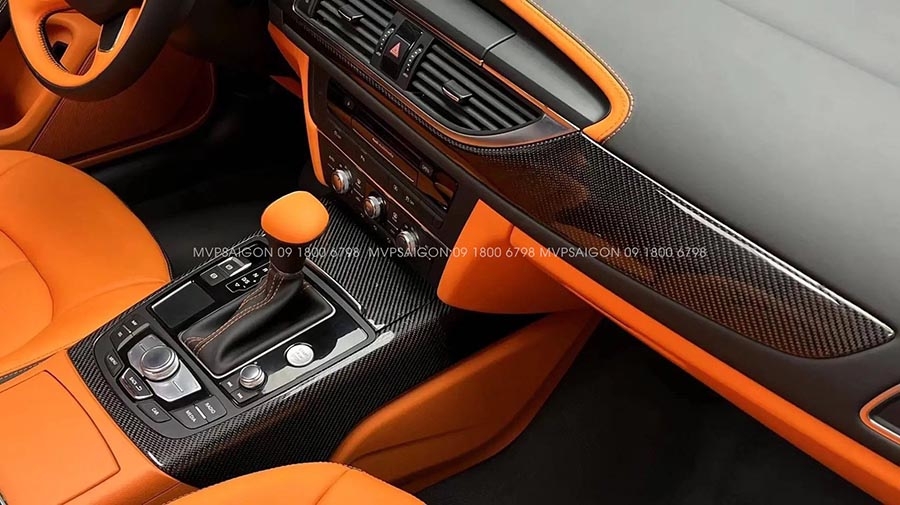 AUDI A6 bọc da đổi màu nội thất cam Hermes