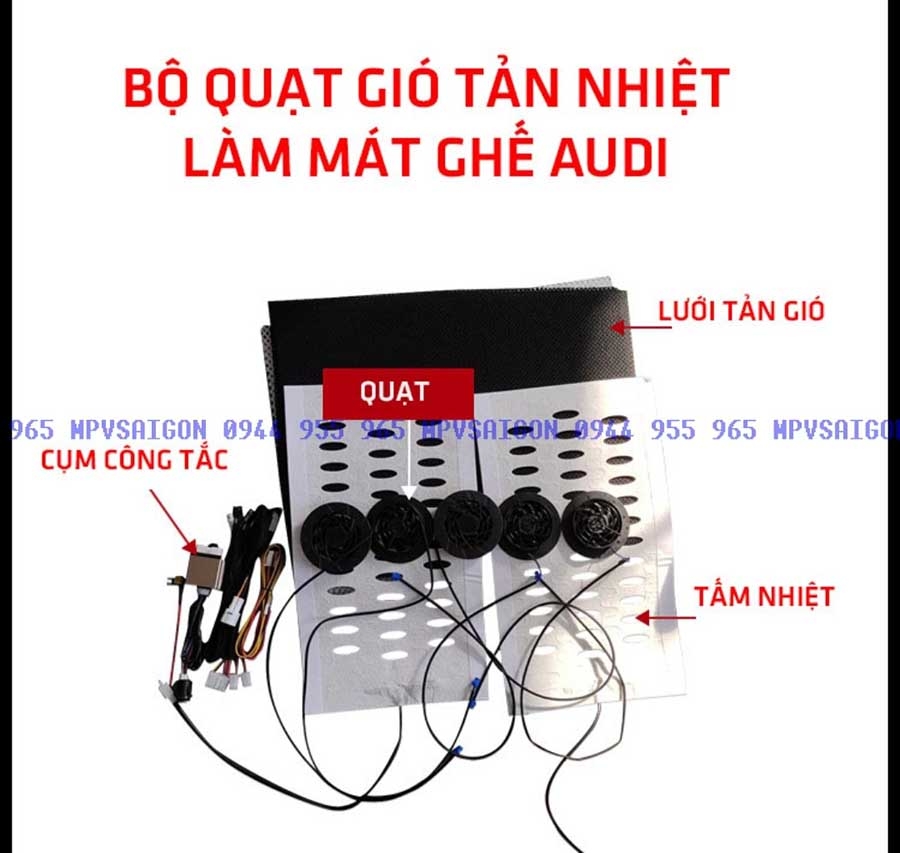 AUDI A6 bọc ghế da bò nhập khẩu - nâng cấp quạt gió làm mát ghế