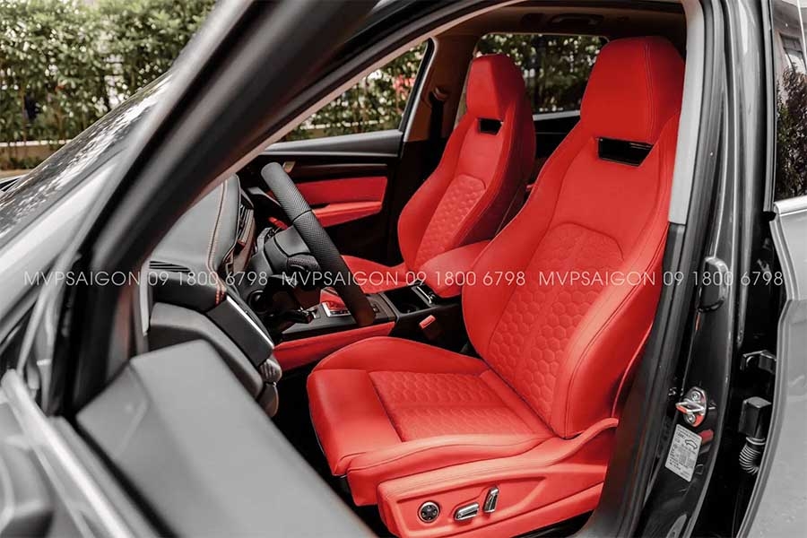 AUDI Q5 bọc da đổi màu nội thất đỏ phối đen