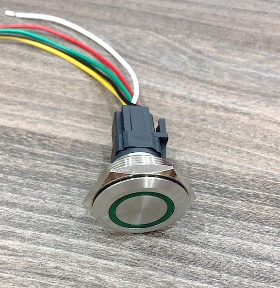 Công tắc 30mm kim loại LED tròn 12V~24V chống nước -Nhấn nhả