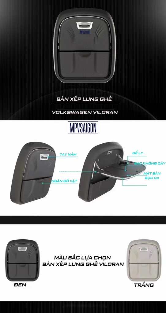 Bàn làm việc xếp lưng ghế dành cho Volkswagen Viloran Teramont