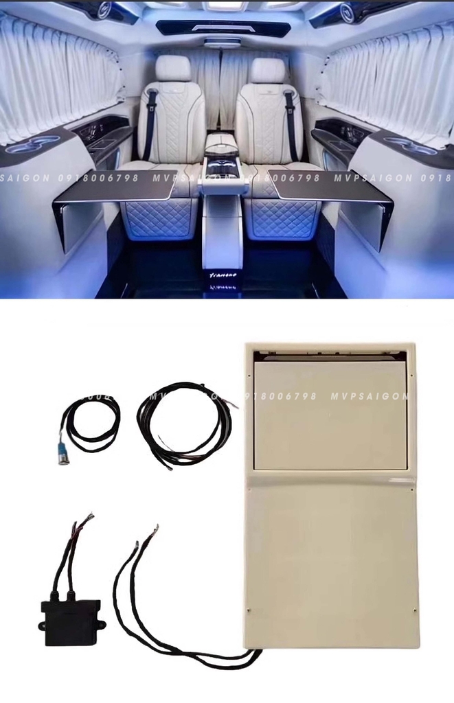 Bàn xếp vách tự động gập mở dành cho xe limousine