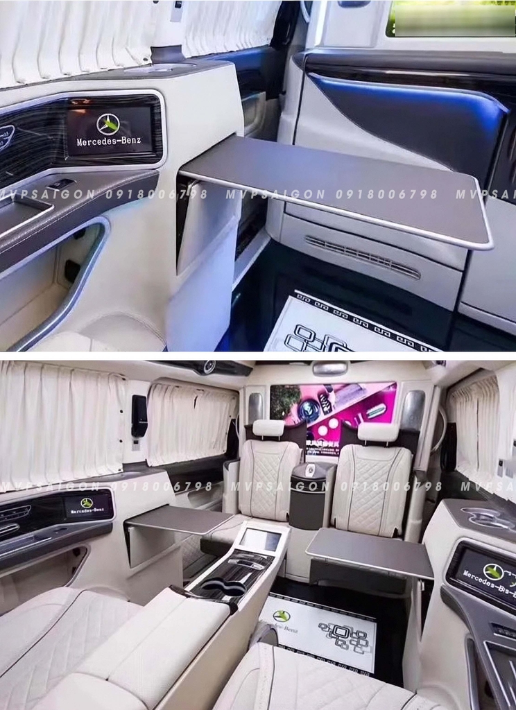 Bàn xếp vách tự động gập mở dành cho xe limousine