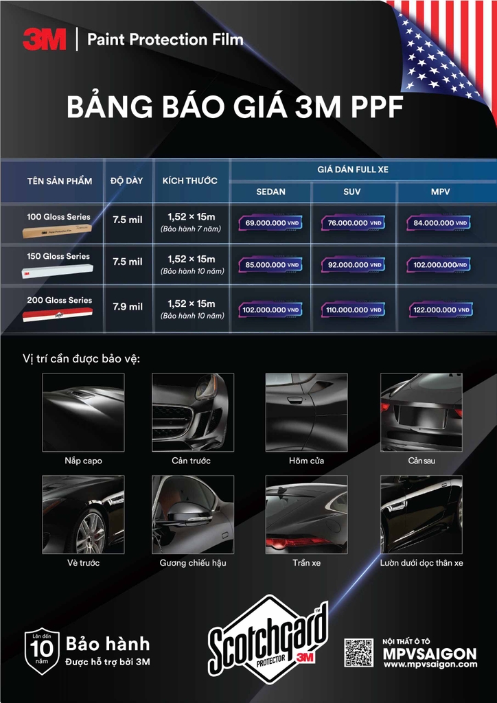 PPF 3M: thương hiệu lớn mạnh và những lợi ích bất ngờ khi thi công tại MPV SAIGON