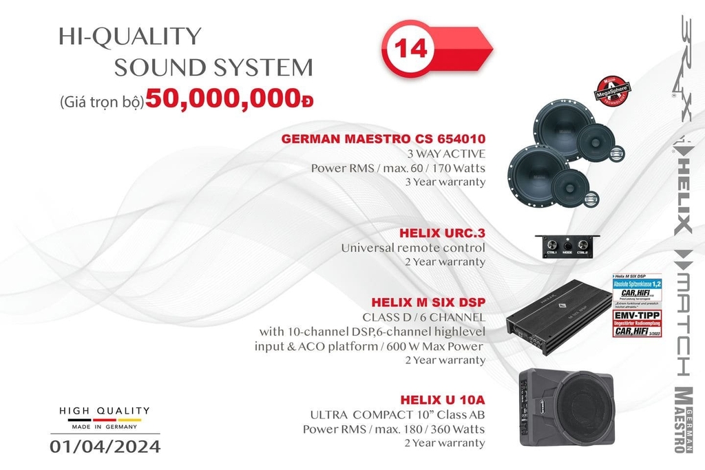 Bảng giá tổng hợp nâng cấp hệ thống âm thanh tại MPVSAIGON