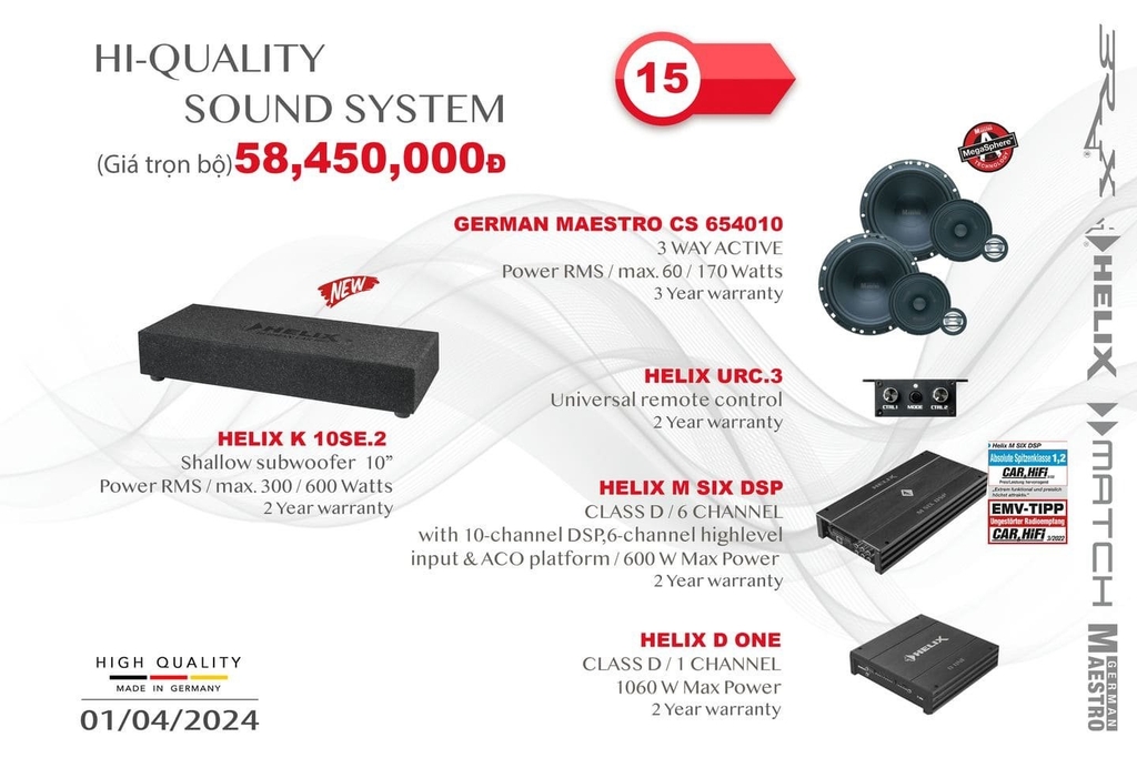 Bảng giá tổng hợp nâng cấp hệ thống âm thanh tại MPVSAIGON