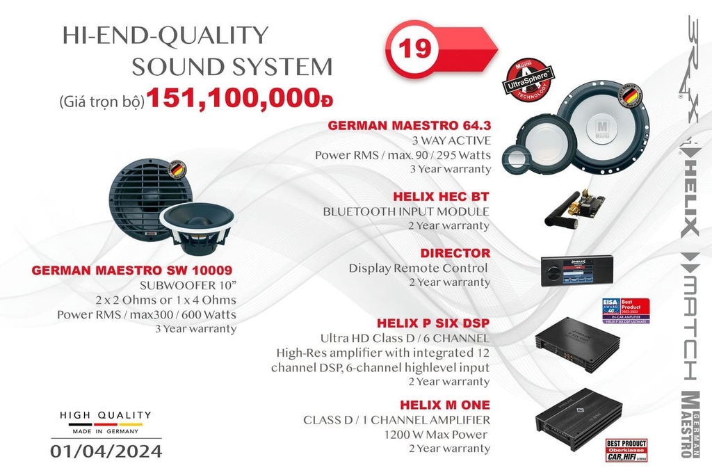 Bảng giá tổng hợp nâng cấp hệ thống âm thanh tại MPVSAIGON