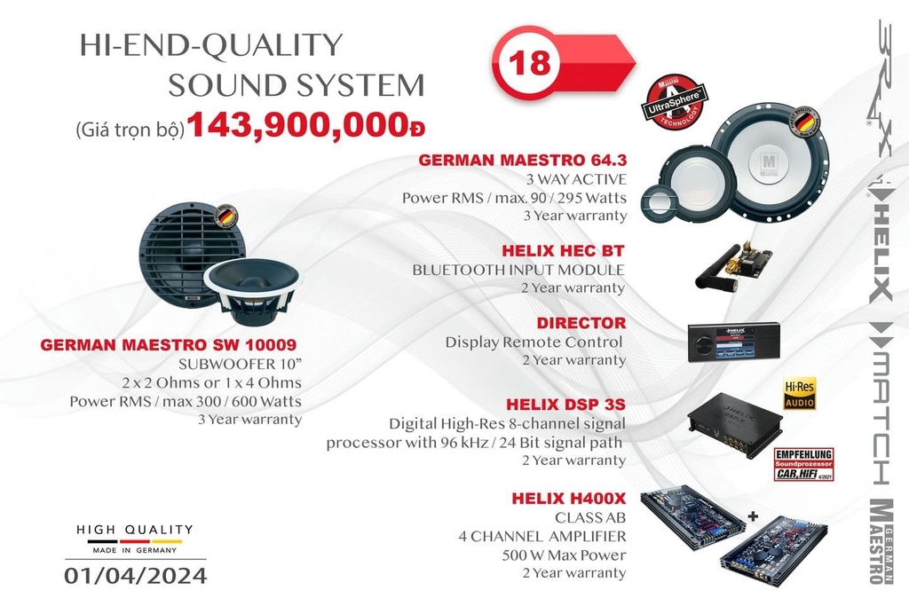 Bảng giá tổng hợp nâng cấp hệ thống âm thanh tại MPVSAIGON