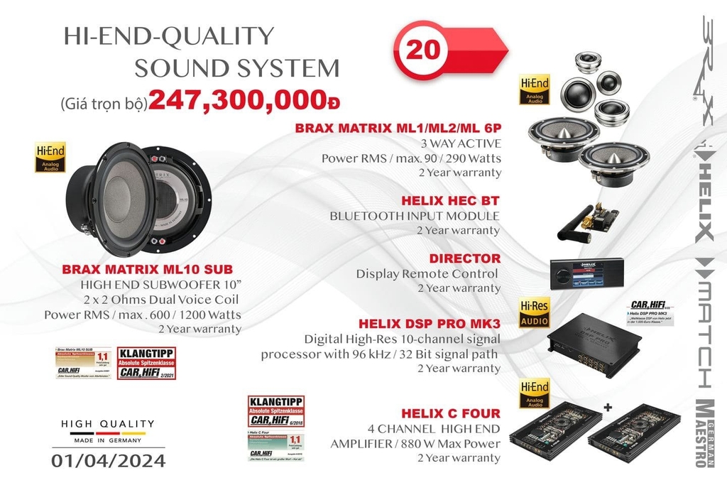 Bảng giá tổng hợp nâng cấp hệ thống âm thanh tại MPVSAIGON