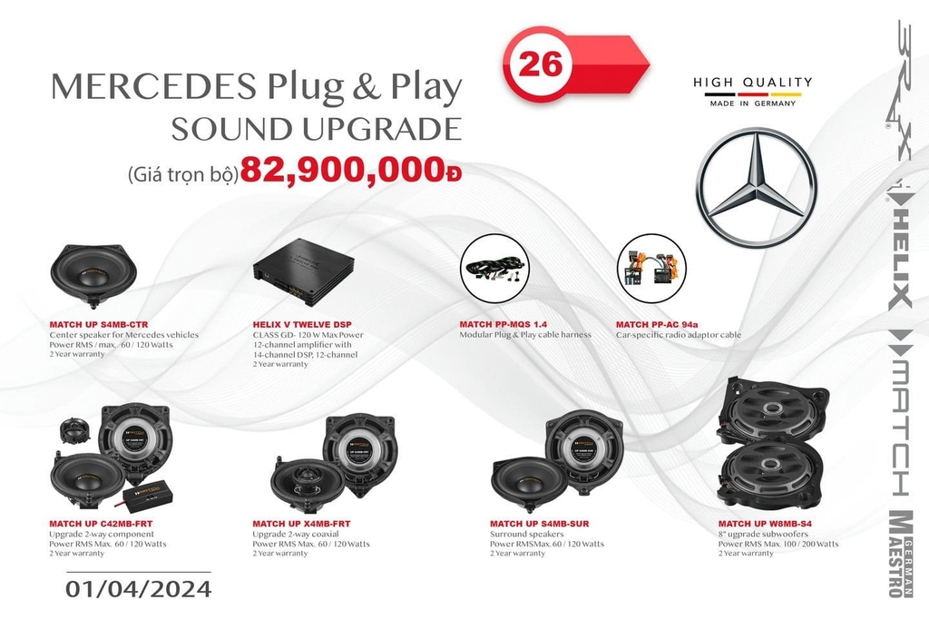 Bảng giá tổng hợp nâng cấp hệ thống âm thanh tại MPVSAIGON