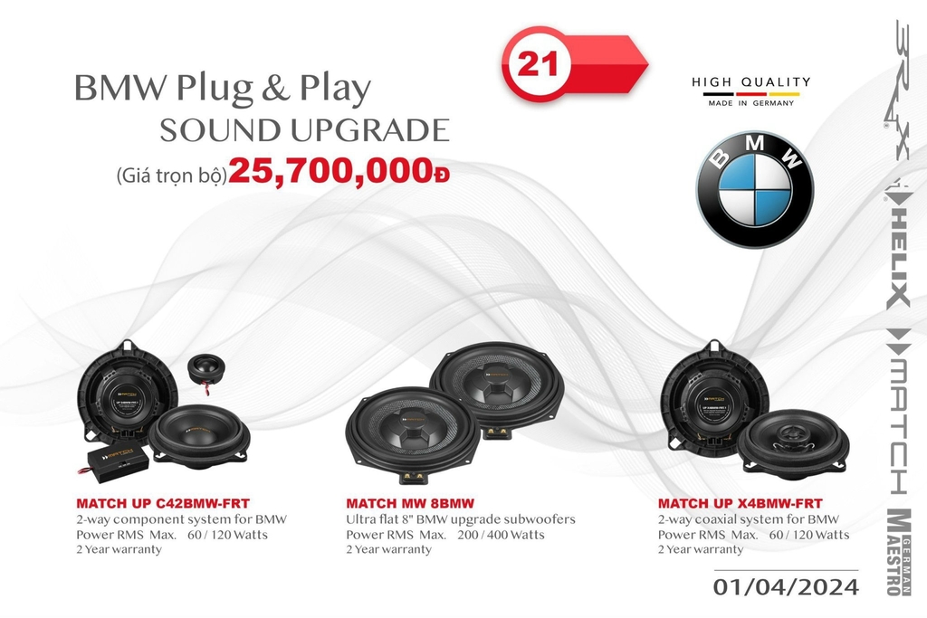 Bảng giá tổng hợp nâng cấp hệ thống âm thanh tại MPVSAIGON