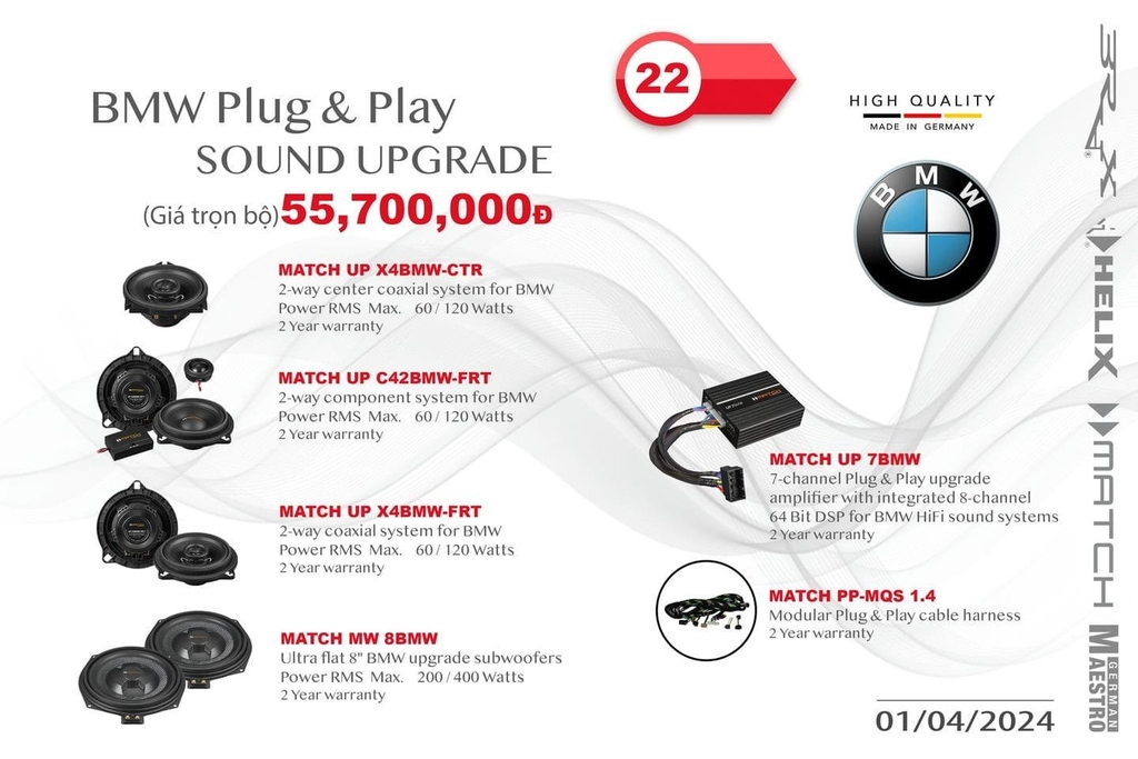 Bảng giá tổng hợp nâng cấp hệ thống âm thanh tại MPVSAIGON