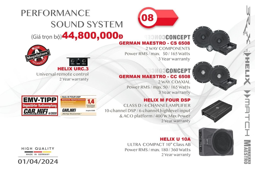 Bảng giá tổng hợp nâng cấp hệ thống âm thanh tại MPVSAIGON