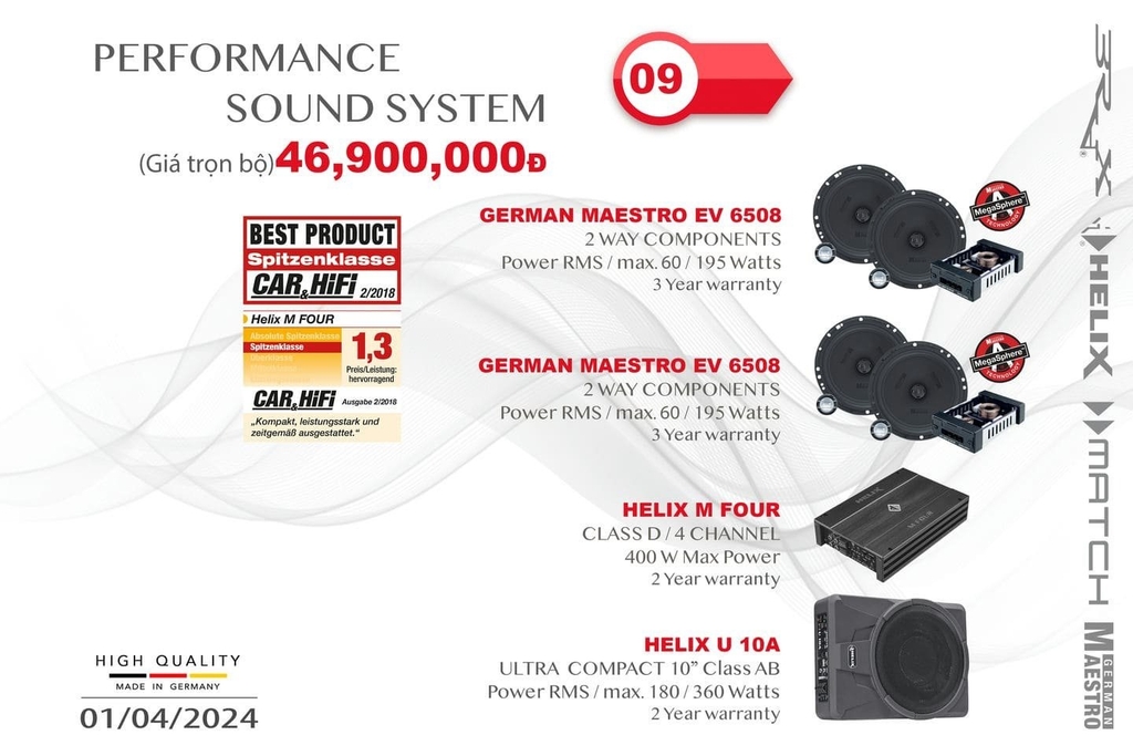 Bảng giá tổng hợp nâng cấp hệ thống âm thanh tại MPVSAIGON