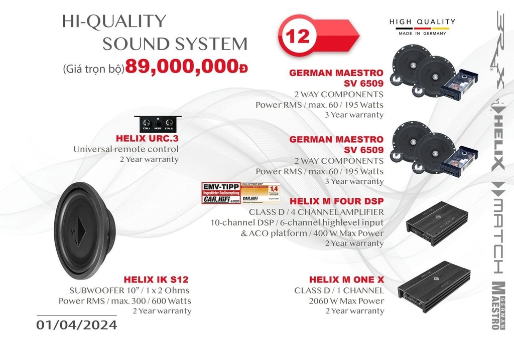 Bảng giá tổng hợp nâng cấp hệ thống âm thanh tại MPVSAIGON