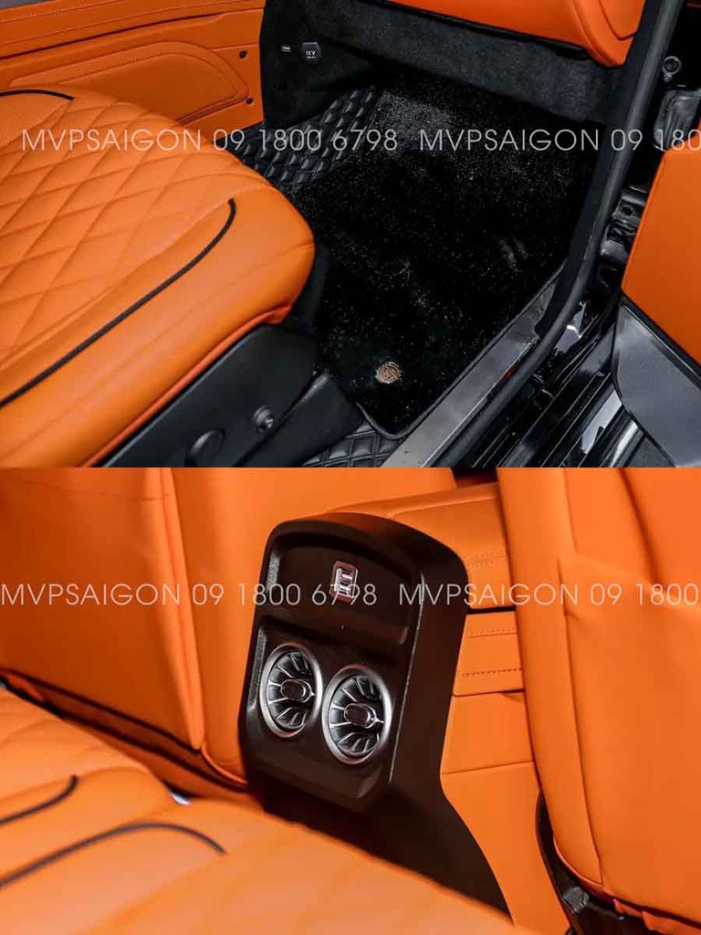 Benz G-class bọc da đổi màu nội thất cam Hermes