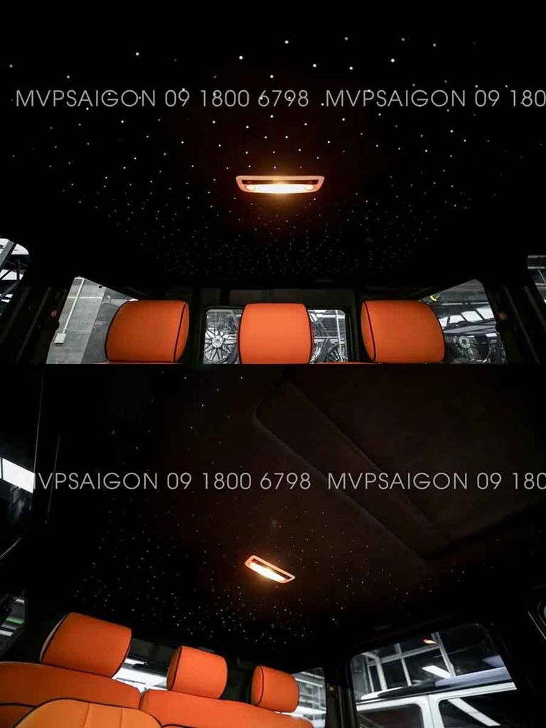 Benz G-class bọc da đổi màu nội thất cam Hermes