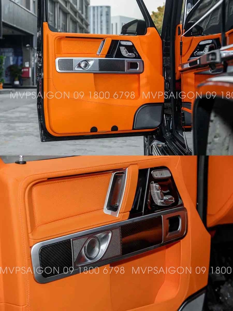 Benz G-class bọc da đổi màu nội thất cam Hermes