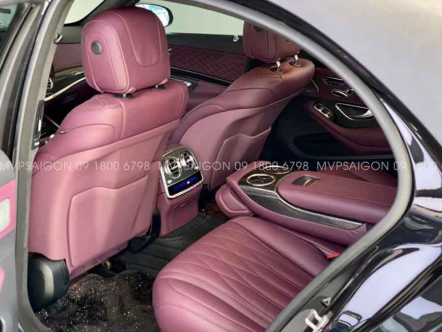 Benz S-class bọc da đổi màu nội thất đen tím
