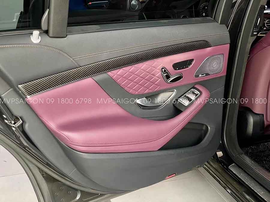 Benz S-class bọc da đổi màu nội thất đen tím