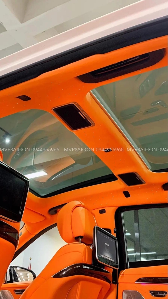 Benz S-class đổi màu nội thất cam Hermes