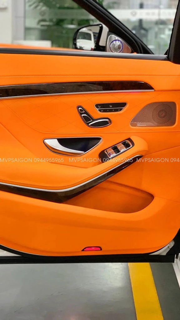 Benz S-class đổi màu nội thất cam Hermes