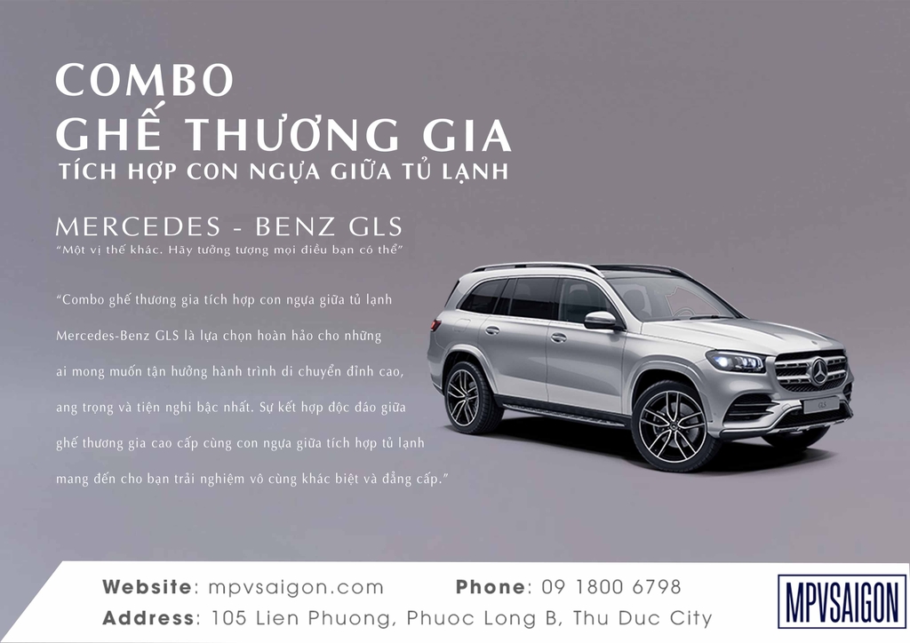 Mercedes - Benz GLS - BROCHURE Combo Ghế Thương Gia Tích Hợp Con Ngựa Giữa Tủ Lạnh