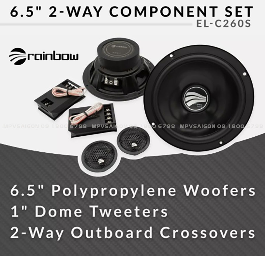 Bộ loa Rainbow EL- C260S thay thế loa zin lắp cánh cửa xe