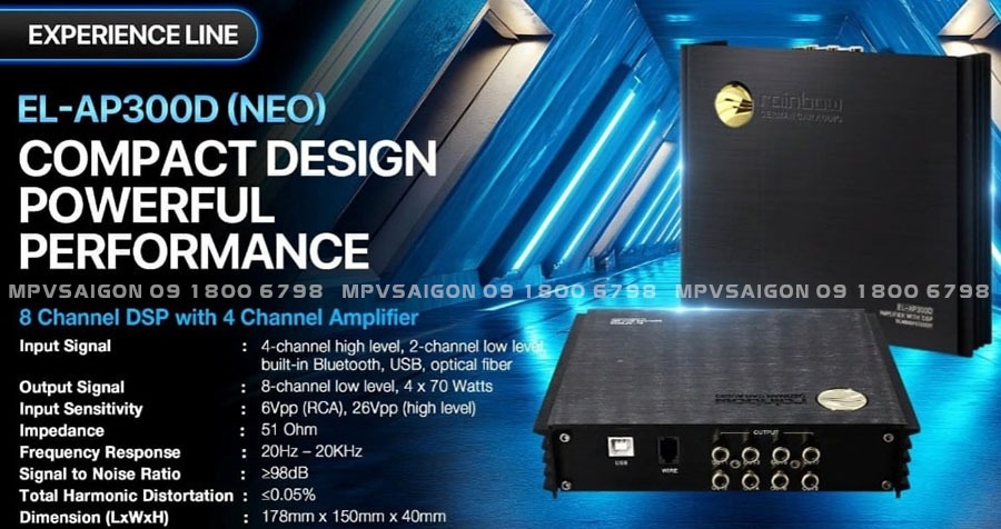 Bộ xử lý âm thanh Rainbow 8 kênh DSP RAINBOW EL - AP300D