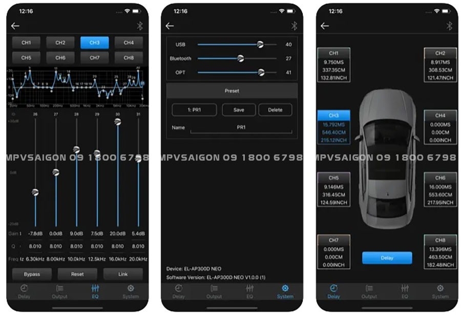 Bộ xử lý âm thanh Rainbow 8 kênh DSP RAINBOW EL - AP300D