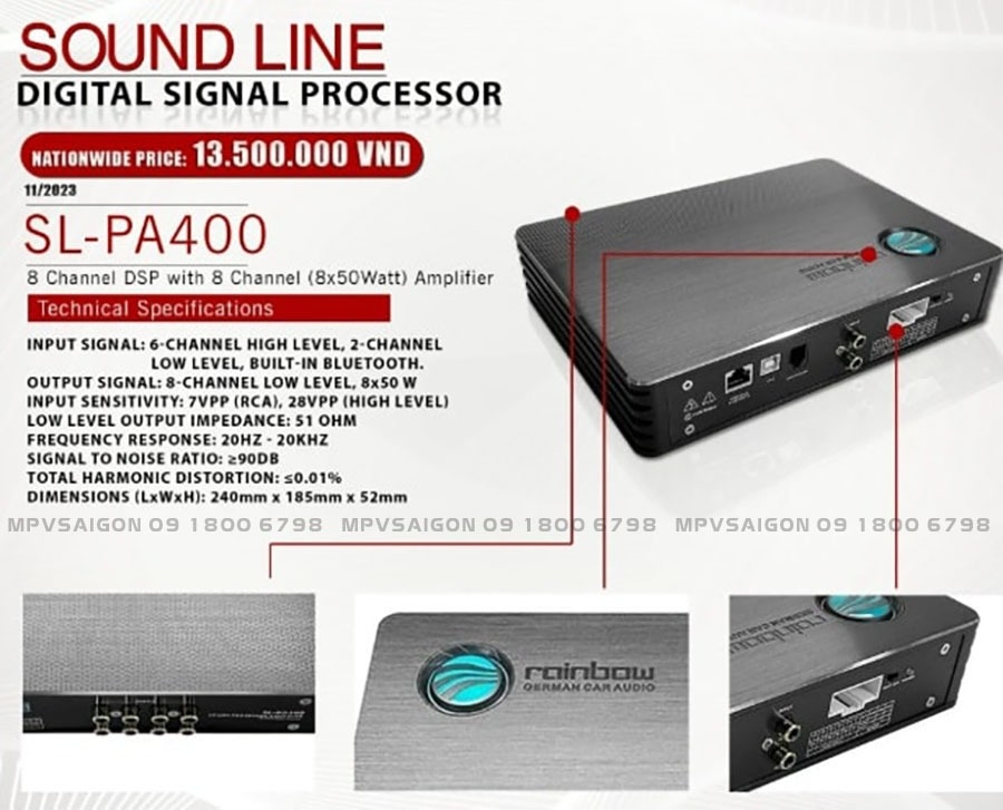 Bộ xử lý tín hiệu số 8 kênh DSP Rainbow SL - PA 400(NEO)