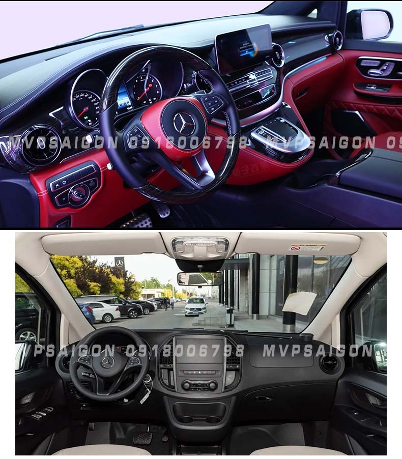 Bọc da vô lăng, nhúng gỗ vô lăng, ốp carbon vô lăng Benz V250