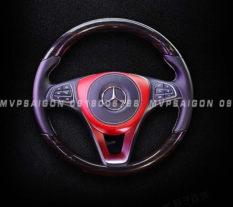 Bọc da vô lăng, nhúng gỗ vô lăng, ốp carbon vô lăng Benz V250