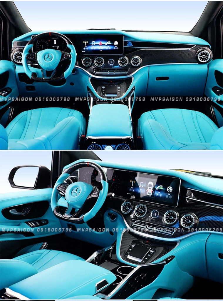 Bọc da vô lăng, nhúng gỗ vô lăng, ốp carbon vô lăng Benz V250