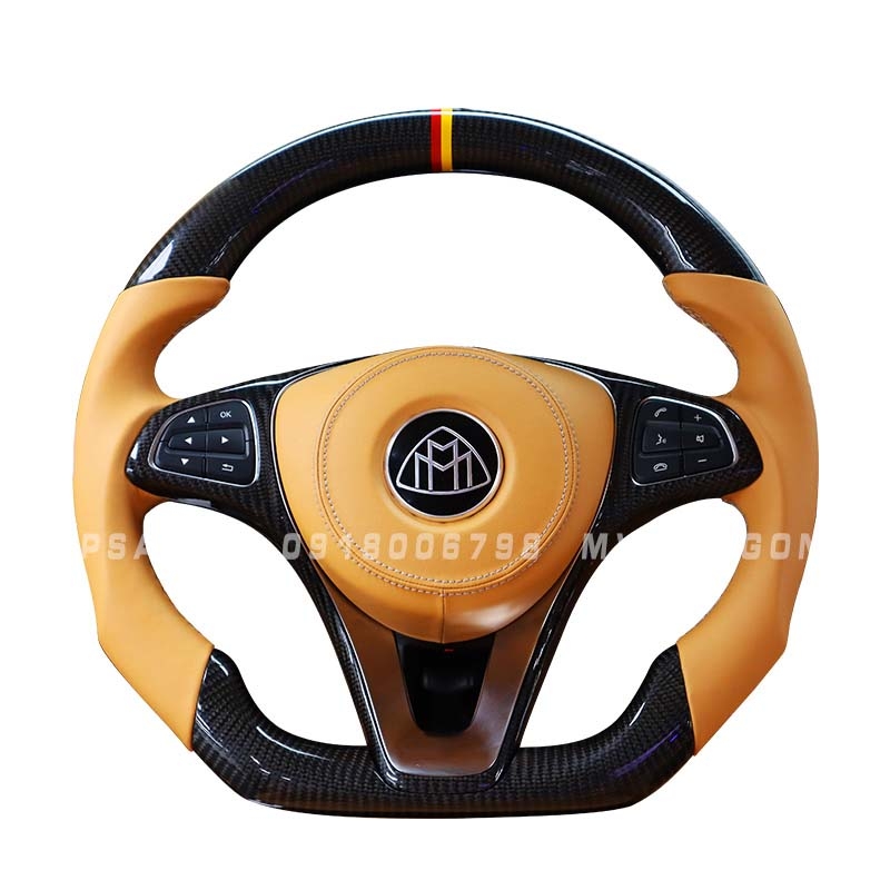 Bọc da vô lăng, nhúng gỗ vô lăng, ốp carbon vô lăng Benz V250