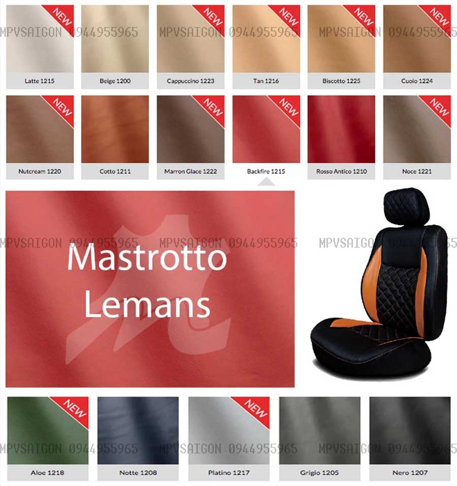 Bọc ghế da bò Mastrotto Le mans nhập khẩu chính hãng Ý